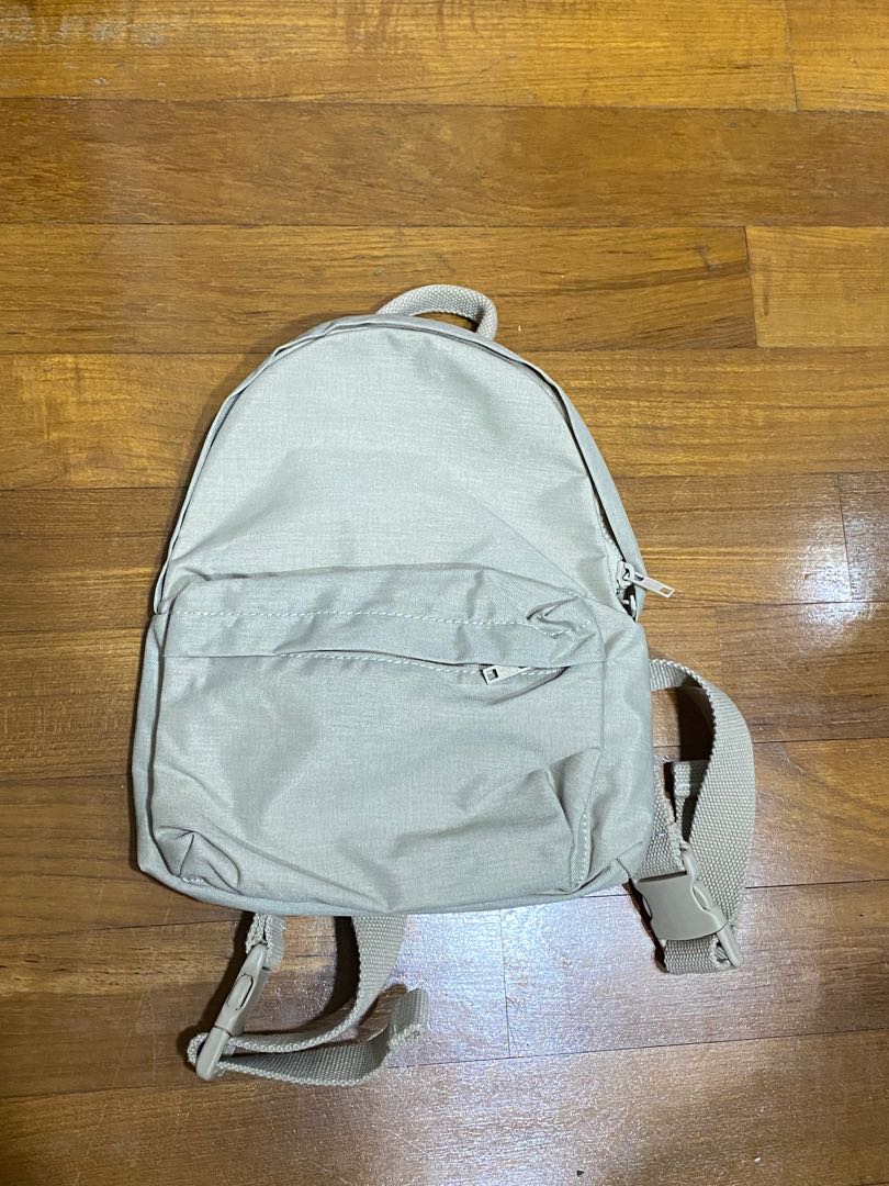 Cream off White Canvas Backpack Brandy Melville Leather Brown 