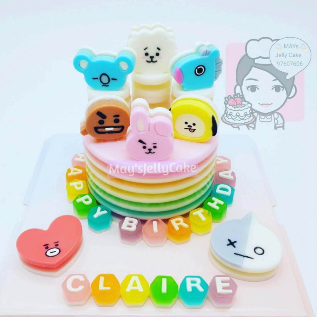 BTS 💕 BT21 Jelly Cake (agar agar cake), Food & Drinks, Homemade Bakes on  Carousell