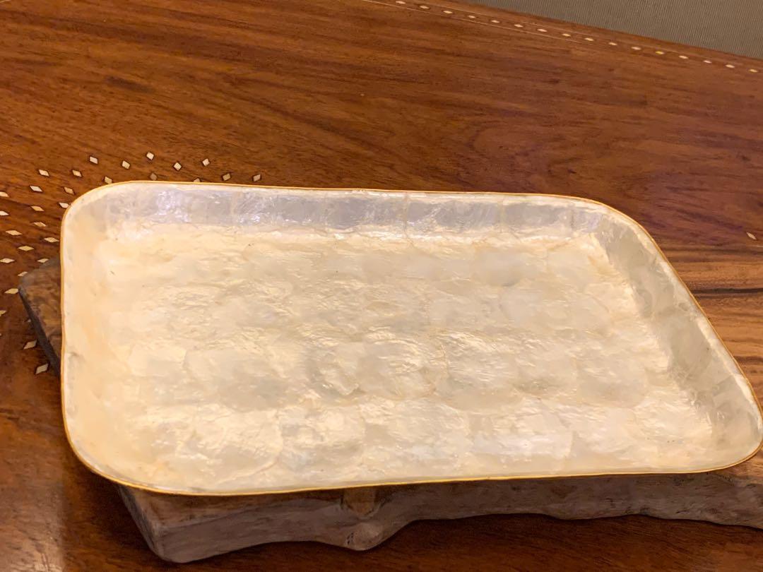Capiz serving tray (Category: Other Kitchenware & Tableware) located in Paranaque City. Submitted by puttouse (Listing ID 1117749907, Image 2). Description: 14” x 9” dimension .