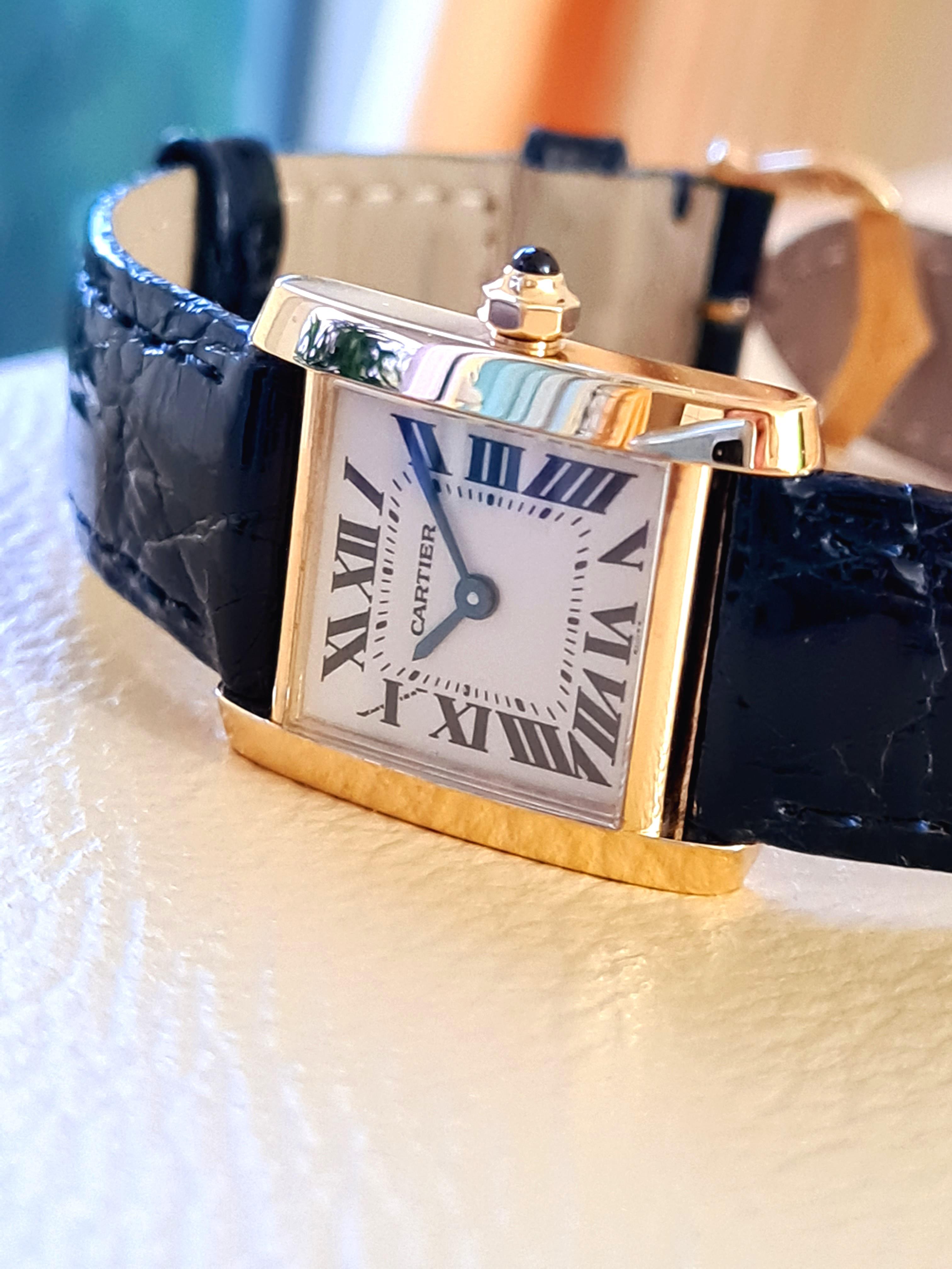 Cartier tank francaise leather strap online
