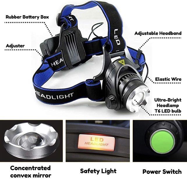 Cartshopper High Power 18650 Headlamp 1800LM CREE XM-L T6 LED Headlamps  Hunting Headlight Bicycle Camping Head Torch Light led Head lamp Including  Charger(Batteries Included), Sports Equipment, Other Sports Equipment and  Supplies on