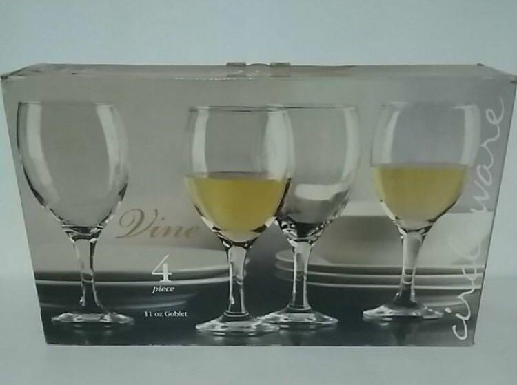 CIRCLEWARE Vine 4 PIECE GOBLET ( 11 oz.) (Category: Coffee & Tea Tableware) located in Pasay City. Submitted by redgiftshop (Listing ID 1117753838, Image 1). Description: CIRCLEWARE Vine - Four Piece goblet (11 oz. ) , For drinking wine , juice or water , dishwasher safe . Goblet Height; 18 cm US Components Product bought direct in US Product Code ; CL .