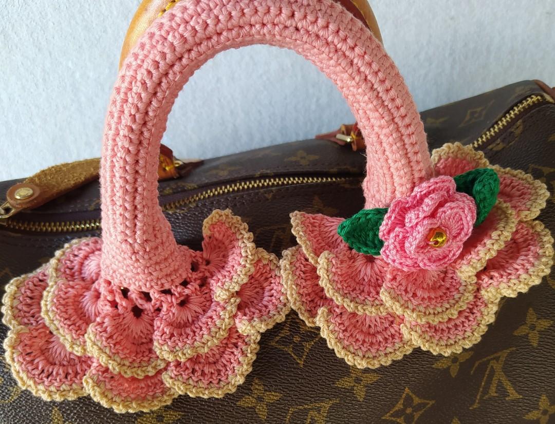 Crochet bag handle cover pattern top