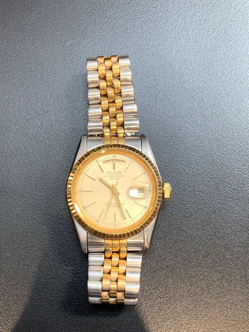 elgin date quartz deluxe