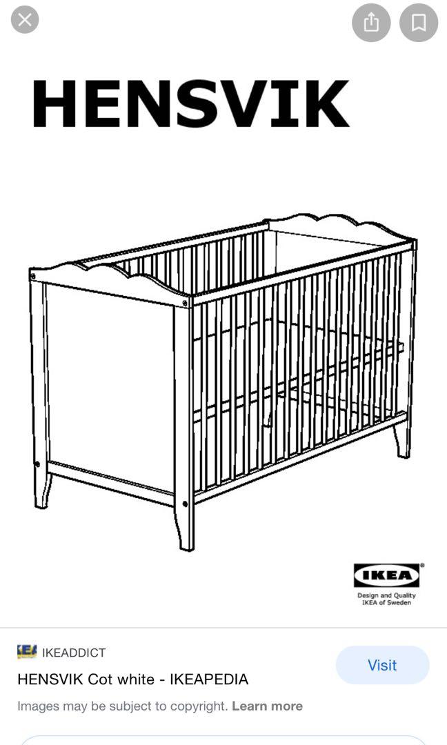 Ikea hensvik cot best sale dimensions