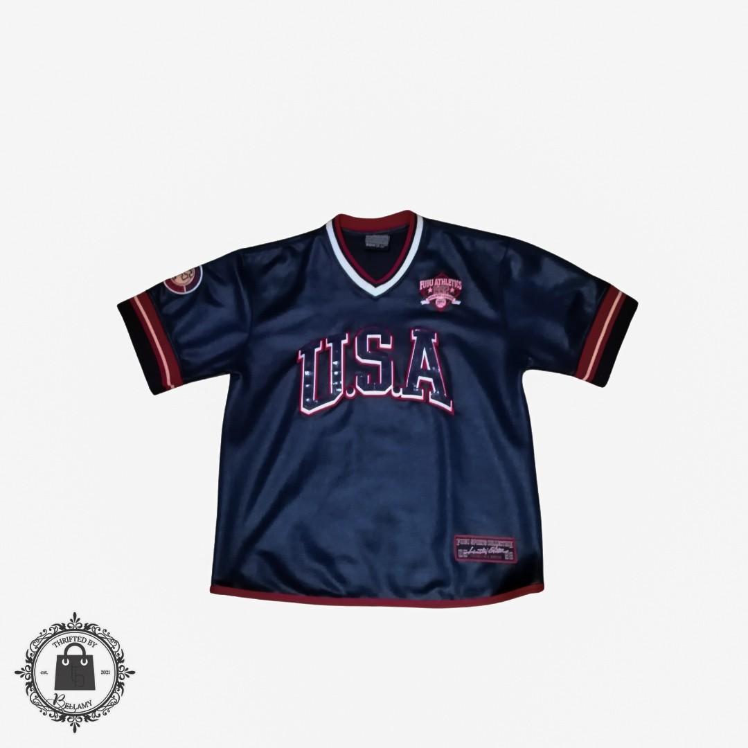 Maillot FUBU Athletics 1992 Brooklyn – Taille L Homme, Orange, Style Baseball