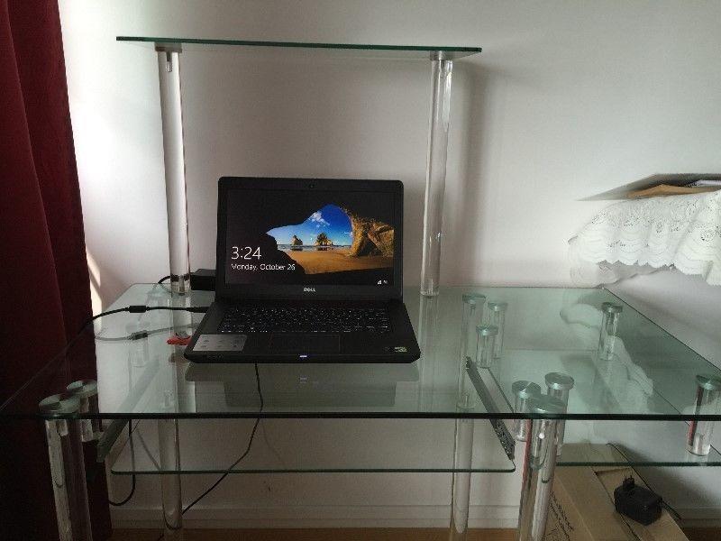 Glass Computer Table, Furniture & Home Living, Furniture, Tables & Sets ...