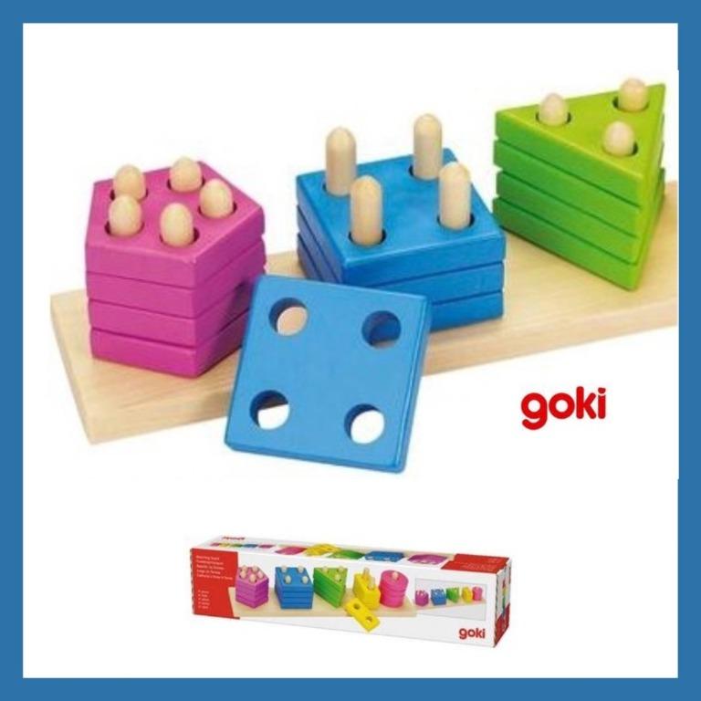 Goki Shapes and Colors Assorting Board Early Childhood Sensory Educational Toy (Shapes and