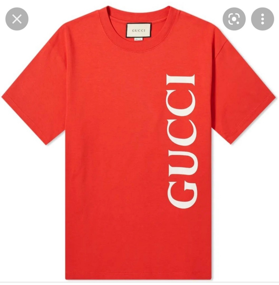 Gucci Side Wording Logo, Men's Fashion, Tops & Sets, Tshirts & Polo ...