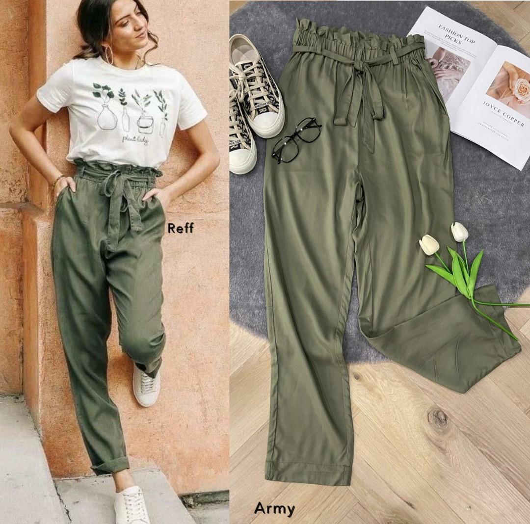 H and m outlet paperbag trousers