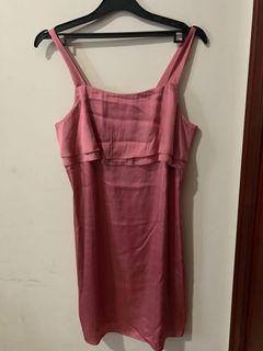 H&M Pink Satin Silk Dress