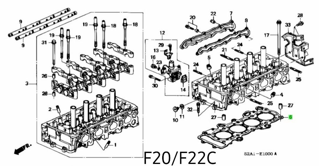 Honda K20/K24/B16/B18/B20/F20C/F22C/L15B/L15C Head Gasket, Car