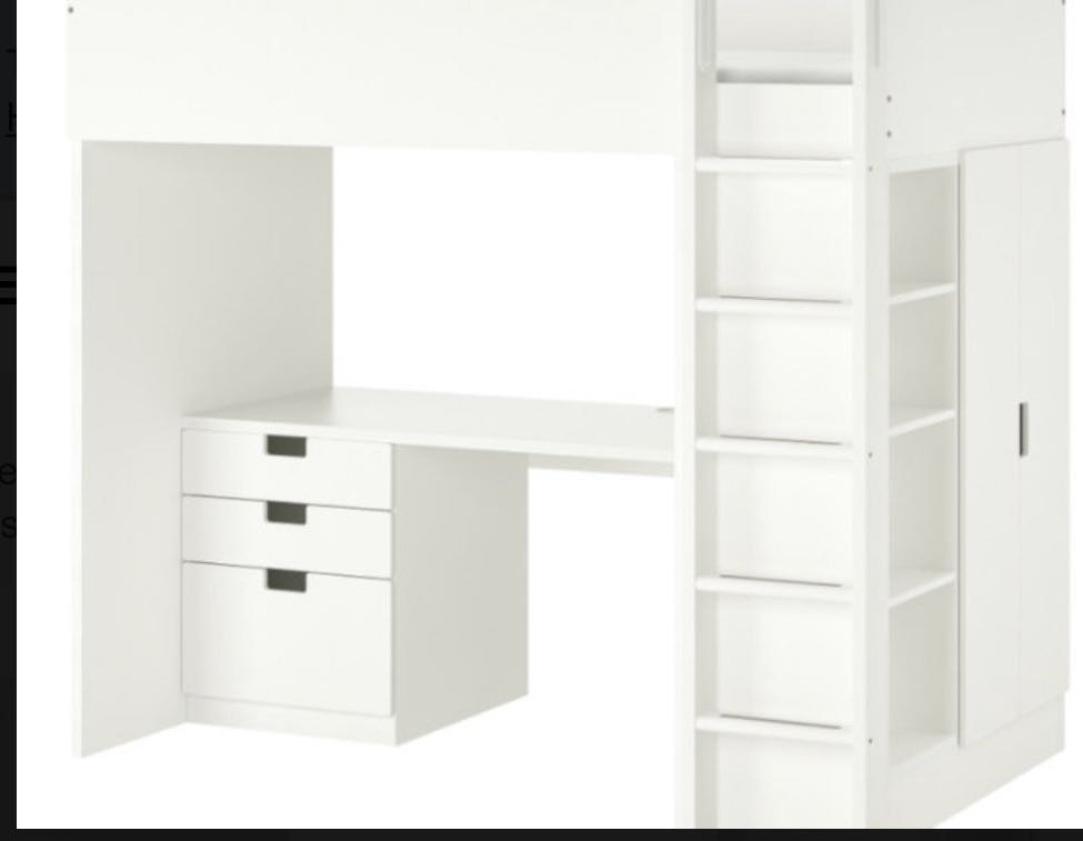 Urgent Ikea Smastad Bunk Bed And, Småstad Loft Bed Frame Desk And Storage White Twin
