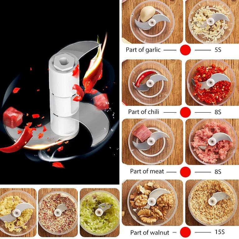 Electric Mini Garlic Chopper Food Chopper Portable Small Food Processor for  Pepper Garlic Chili Vegetable Nuts Mincer/Grinder