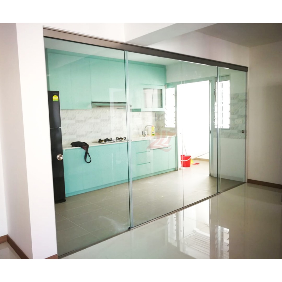 Kitchen sliding glass top door
