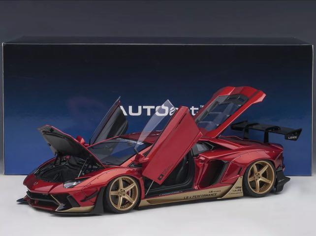 LAMBORGHINI AVENTADOR LB-WORKS RED & GOLD LTD ED 1/18 BY AUTOART 79182,  Hobbies & Toys, Toys & Games on Carousell