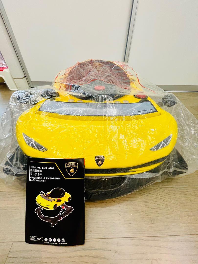 Lamborghini Baby Walker 6m sturdy foldable adjustable height anti skit safe high end pvc wheels musics sounds Authorised Lamborghini