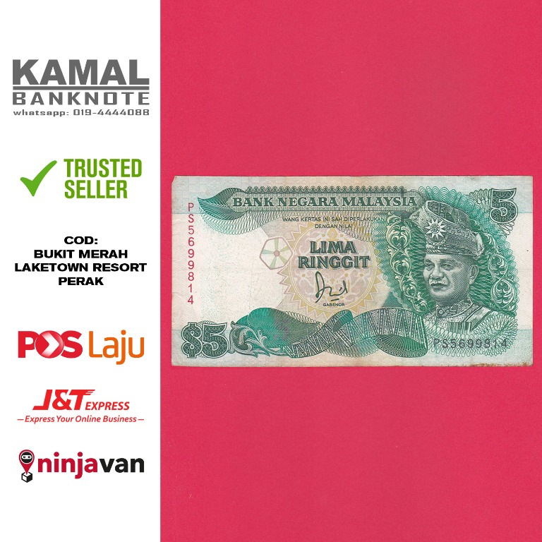 Lima Ringgit Jaffar Hussein Siri Keenam 1986 1995 Ps5699814 Antiques Currency On Carousell