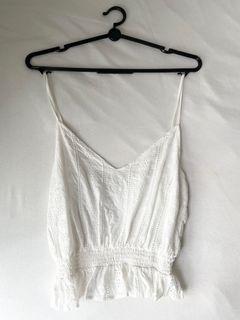 Miss Selfridge white shirred broderie camisole tank