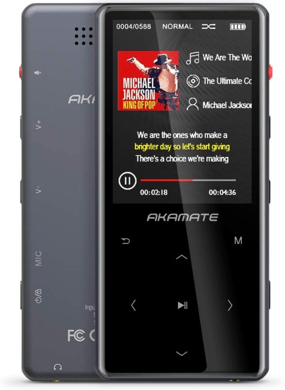 MP3 Player MP3 Direct Recording Hi-Fi Lossless Sound Music Player with FM Radio/Voice Recorder 16GB MP3 Player with Bluetooth 4.2 Black Pedometer,with an Armband Support up to 128gb TF Card 