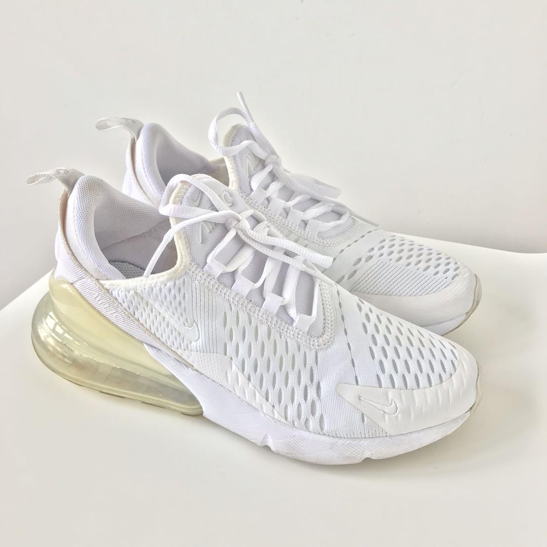 Nike Air 270 Triple White Women Kids White Shoes