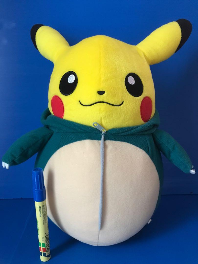 Pikachu with snorlax. Costume plush