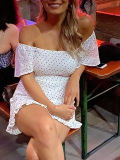 Polka linen dress