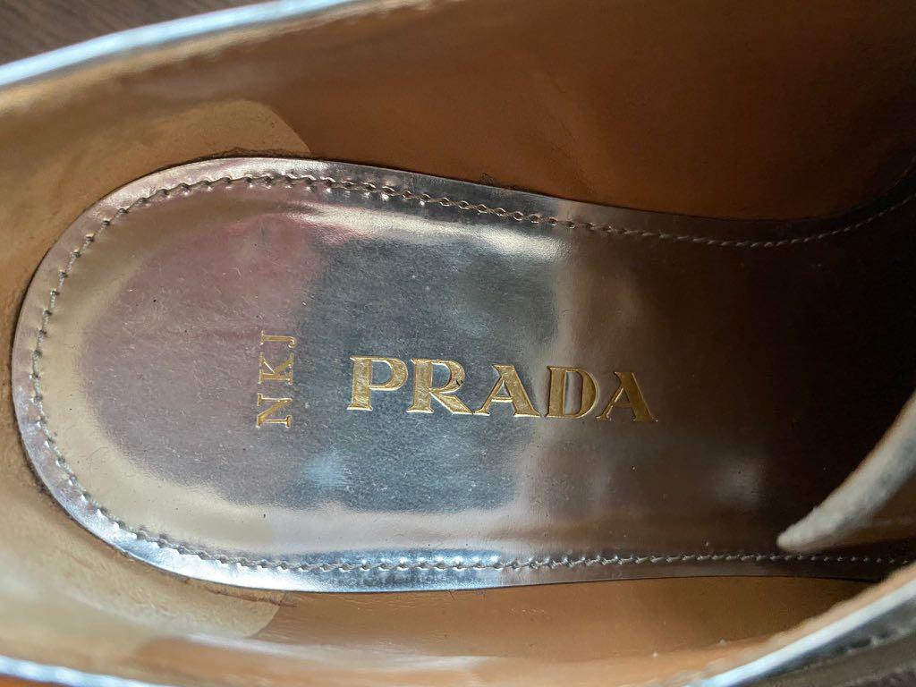 Prada Platform Leather Lace up Shoes