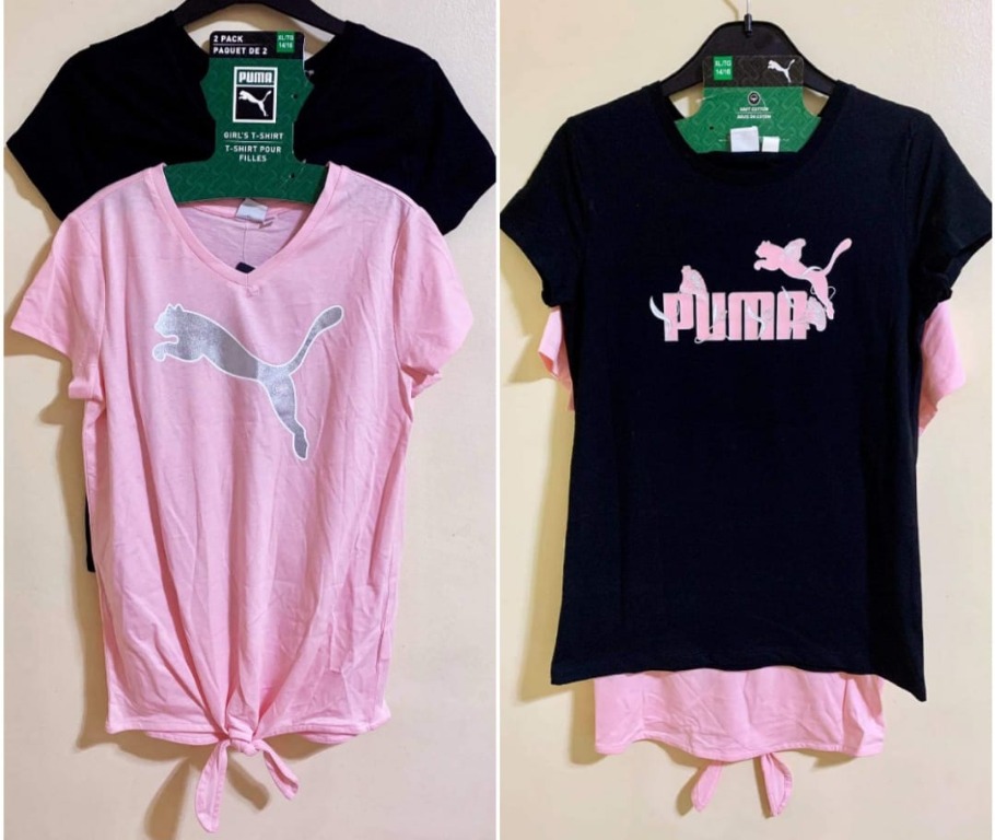 Pink and black puma shirt 2025