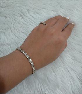 Pure silver bracelet & ring