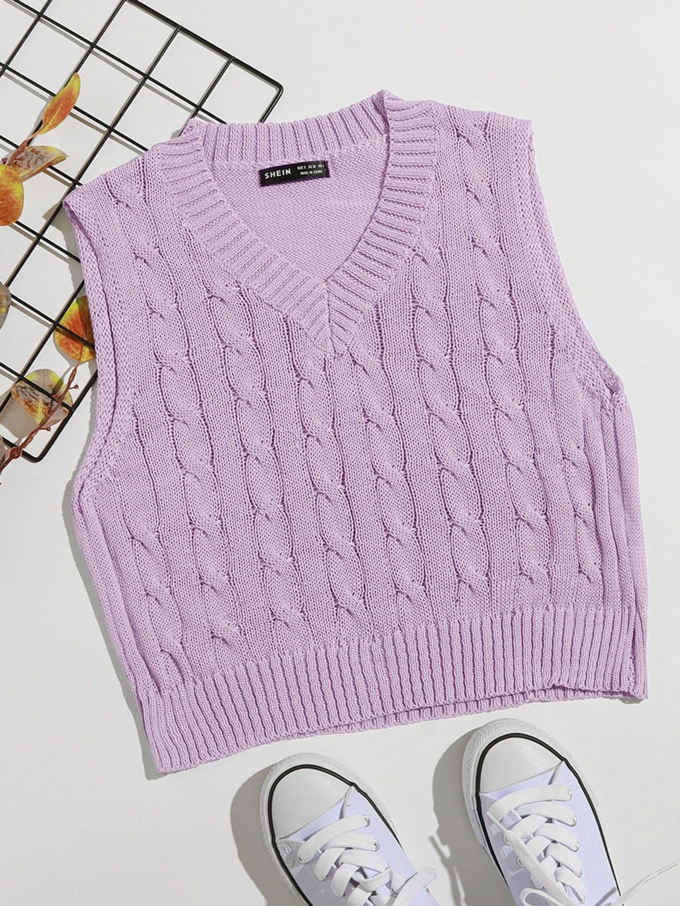 lilac knit vest