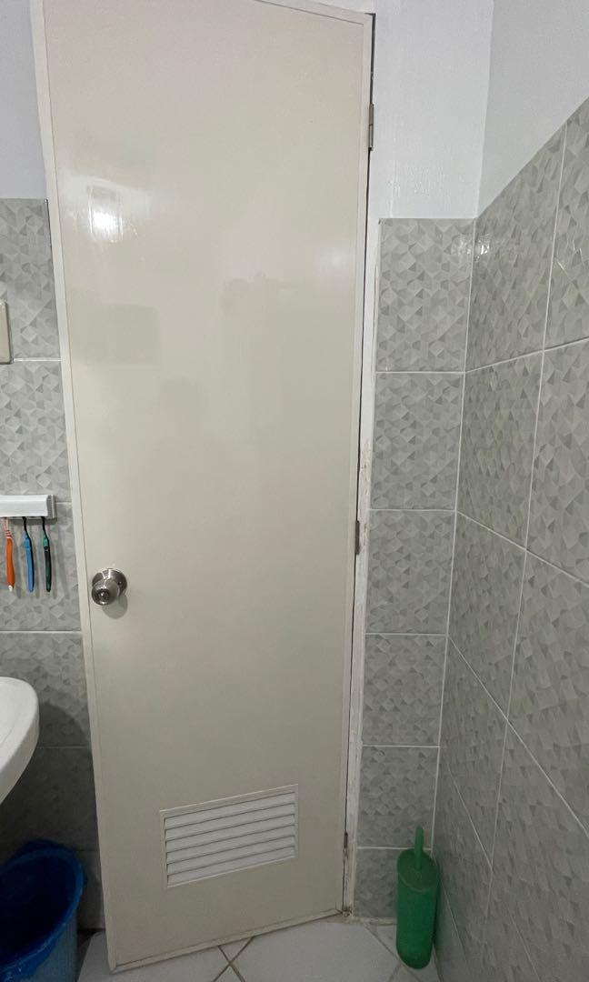 PVC Bathroom Door (Complete Set) with Door Jamb and Lock, Furniture ...
