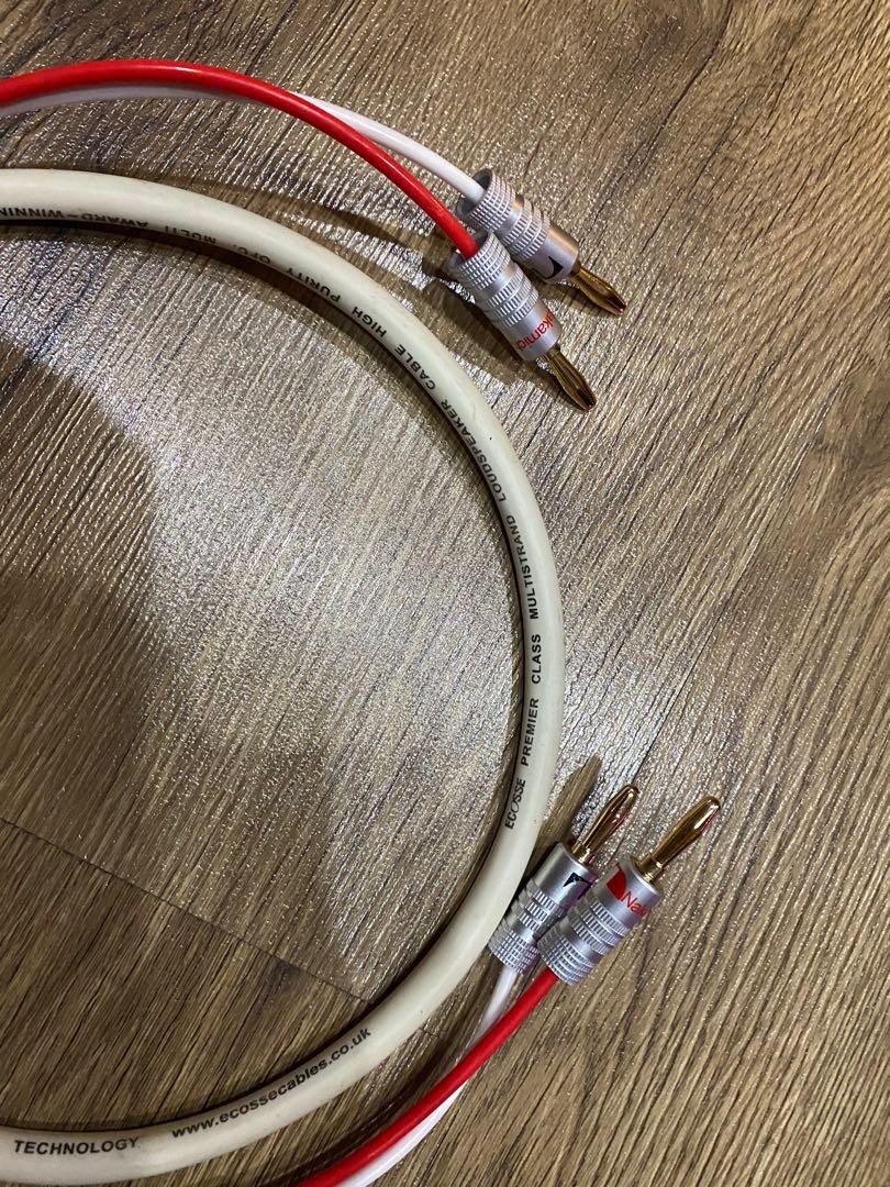 Speaker Cable (Category: Other Audio Equipment) located in Singapore. Submitted by srcbs (Listing ID 1117755721, Image 1). Description: Ecosse premier class multi strand loud speaker cable. Higher purity OFC. Multi award winning technology. Terminated with banana plugs at both ends. Slight more than 1 meter long Plug and play. Ideal for center speaker .