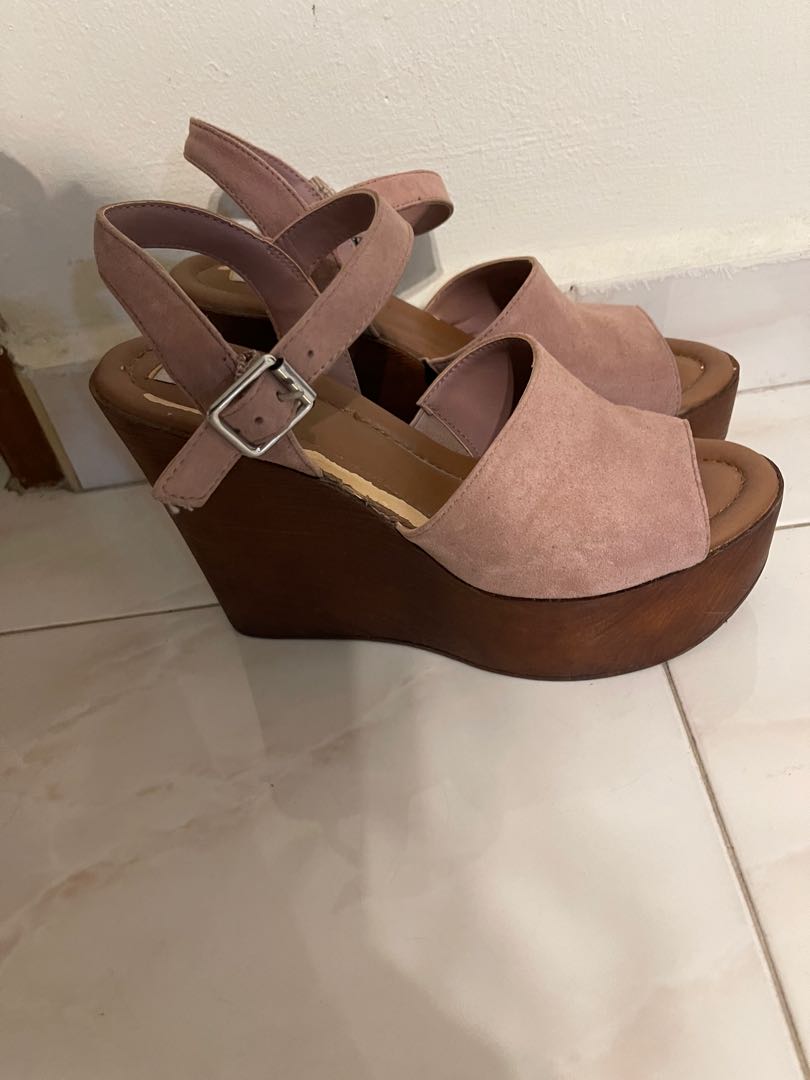 steve madden brown leather wedges