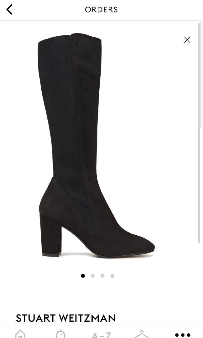 34.5 Stuart Weitzman Livia 80 Black Suede Knee Boots