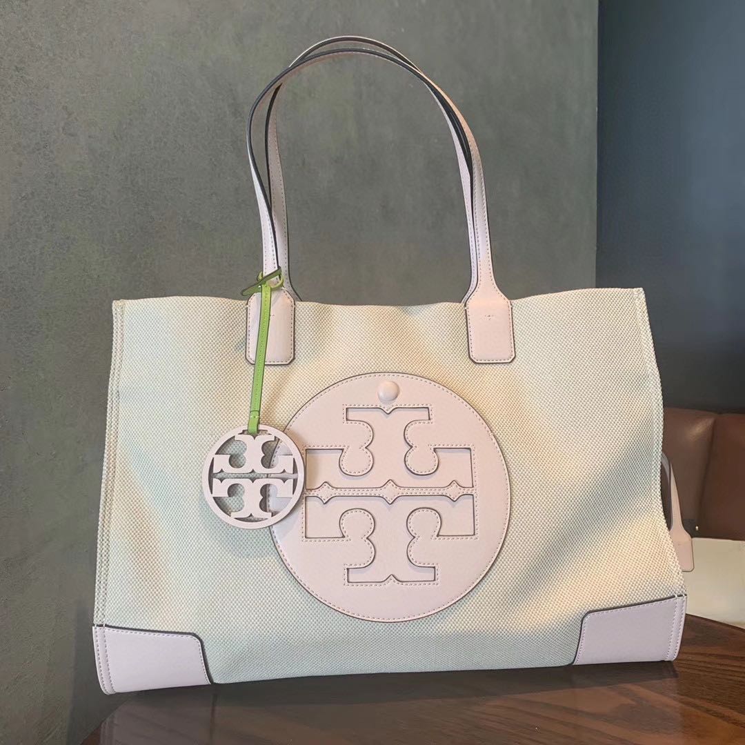 Tory Burch Ella canvas Tote Bag, Women's Fashion, Bags & Wallets, Tote Bags  on Carousell