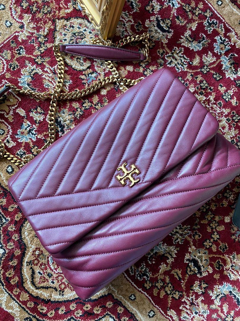 Tory Burch Kira Chevron Maroon Garnet Bag #BYE2021, Luxury, Bags & Wallets  on Carousell