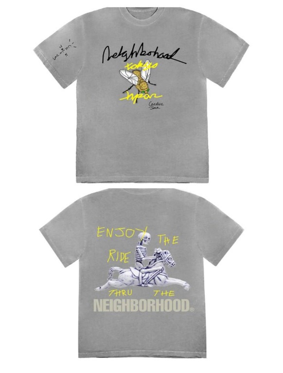 メンズTravis Scott x Neighborhood T-Shirt Grey - mirabellor.com