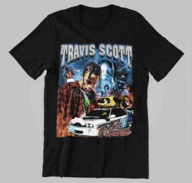 Travis Scott Graphic Tee, Men's Fashion 