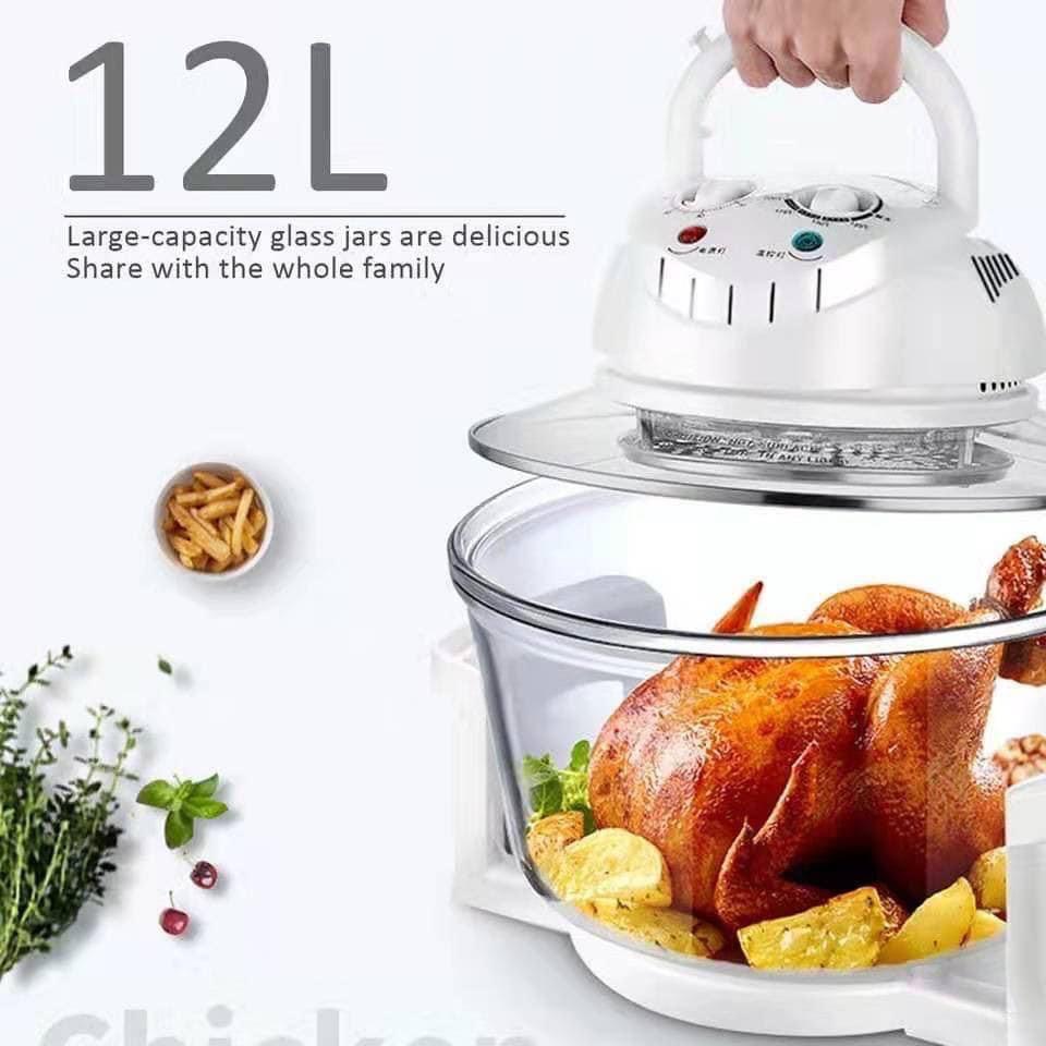 Turbo Oven (Category: Cookware & Accessories) located in Cainta. Submitted by iubelle (Listing ID 1117740052, Image 2). Description: Turbo Oven: 1,500php 12L Multifunctional convection oven 1300 Watts A pot of multi-purpose: Air fryer, Oven, Microwave Oven, Electric Baking Pan Easy temperature control 60-250 degree C Innovative 3D air energy light wave heating 360 degree uniform heating in all directions. Multifunction: Roast, Bake, Grill, Fry, D