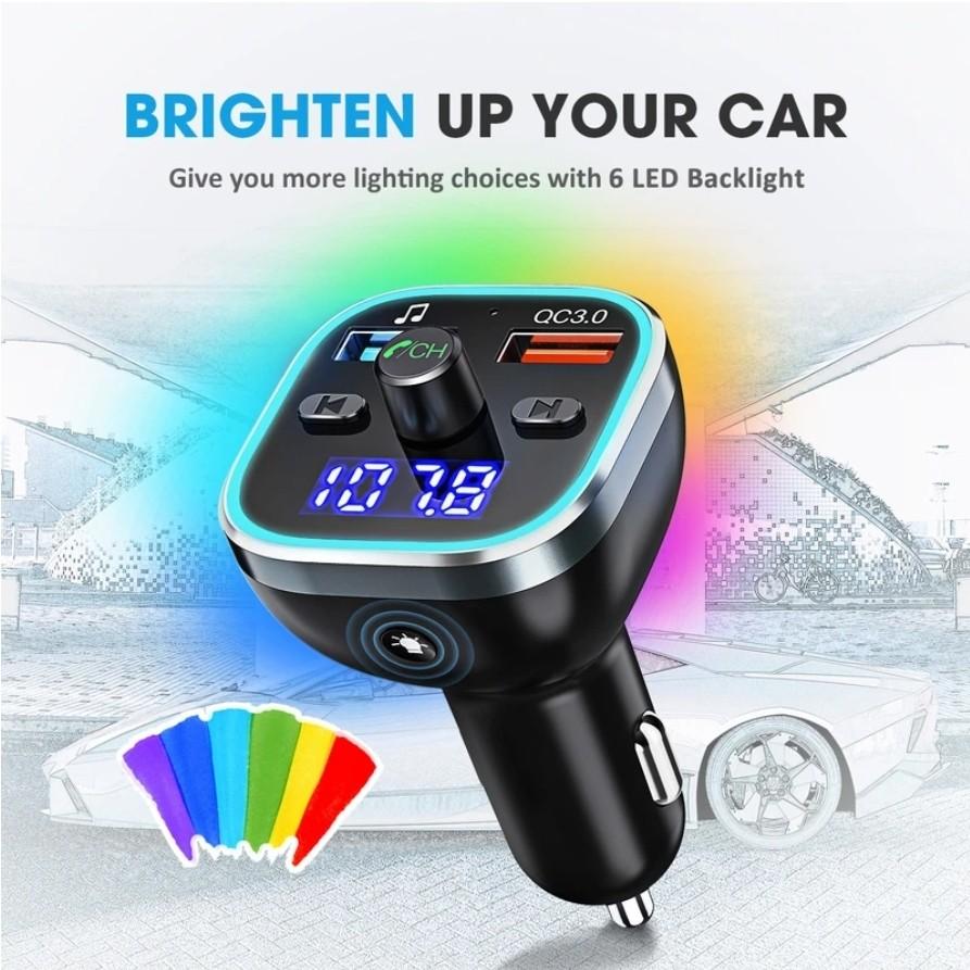 Bluetooth FM Transmitter and MP3 Player In-Car FM Adapter Car Kit with USB Car Charging for Smartphone AGPtek Wireless Car Kit with 3.5mm Audio Port TF Card Slot Black