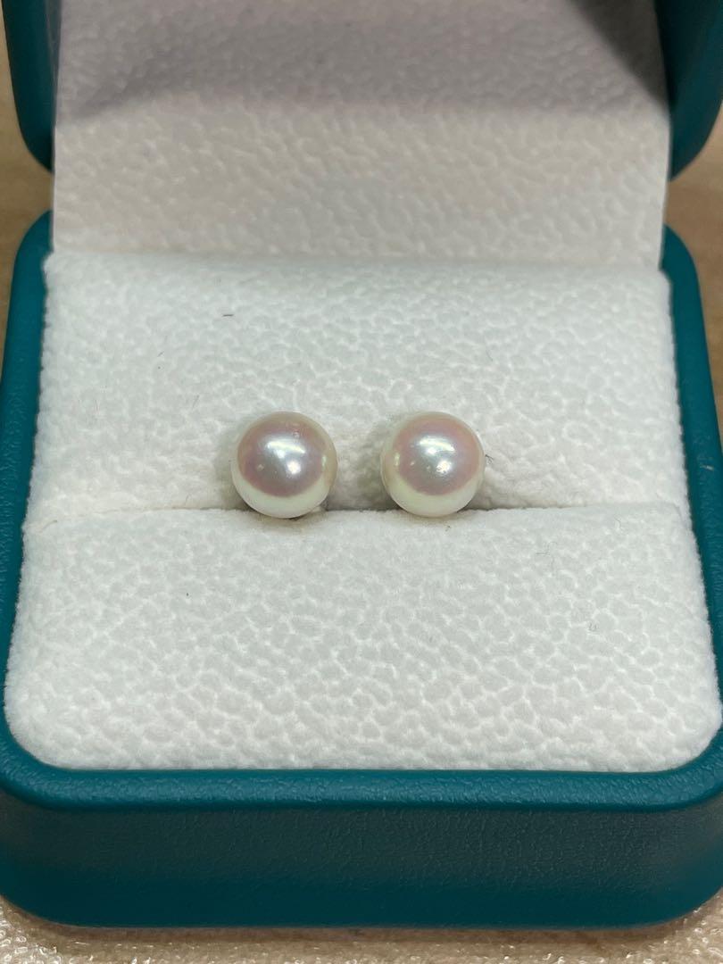 Venus Tears 14K white gold Japanese akoya pearl stud earrings