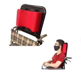 Wheelchair Headrest Neck Support Head Padding Portable Neck Rest Pillow Back Extension  for Adults Travel  (Red)