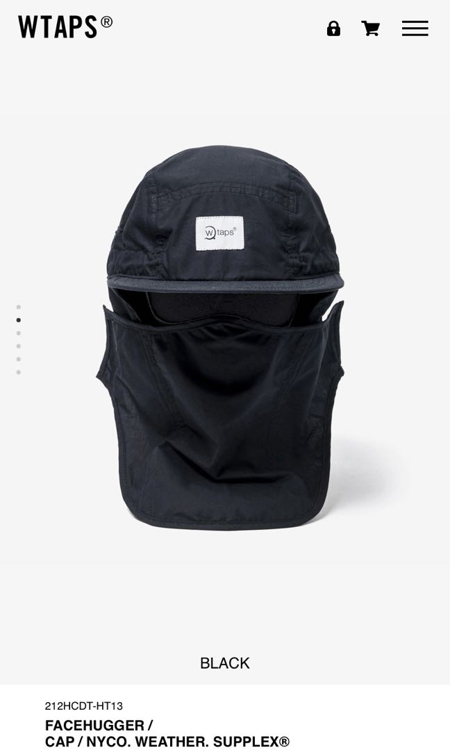 Wtaps facehugger cap (black), 男裝, 手錶及配件, 棒球帽、帽- Carousell