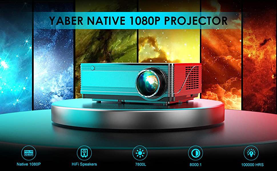YABER Y21 Native 1920 x 1080P Projector 7800L Upgrad Full HD Video