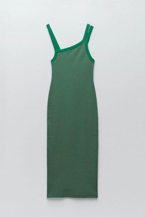navy blue dress for baby girl Zara ZW COLLECTION ASYMMETRIC SATIN DRESS at Mall of America® in  Bloomington, MN main image 0