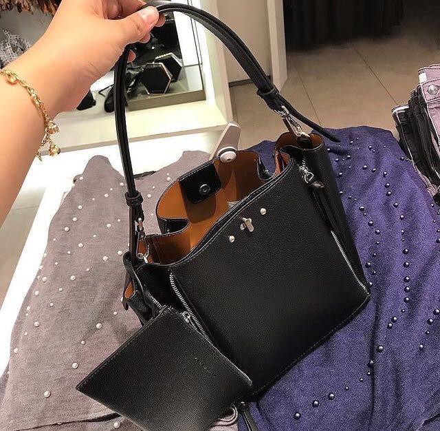 double zipper handbag
