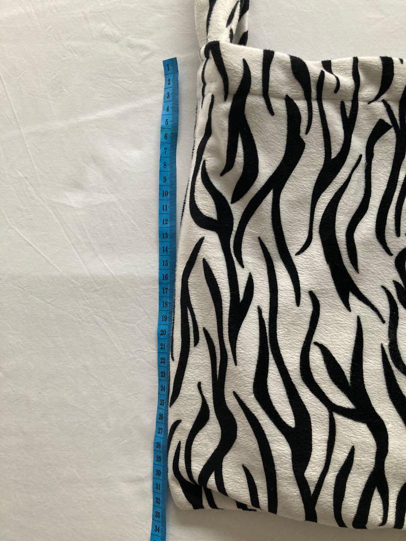 fluffy zebra print bag