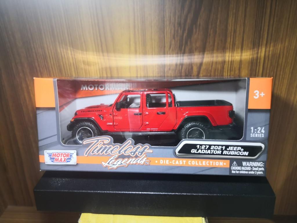 2021 Jeep Gladiator Rubicon Open Top (Category: Vehicle & Diecast Models) located in Manila. Submitted by assorted.products (Listing ID 1117855498, Image 2). Description: Motormax 1:24 Series "Timeless Legends" Collections Available Color: Blue & Red Brand New/ Limited Stocks Price: Php 1750 each.