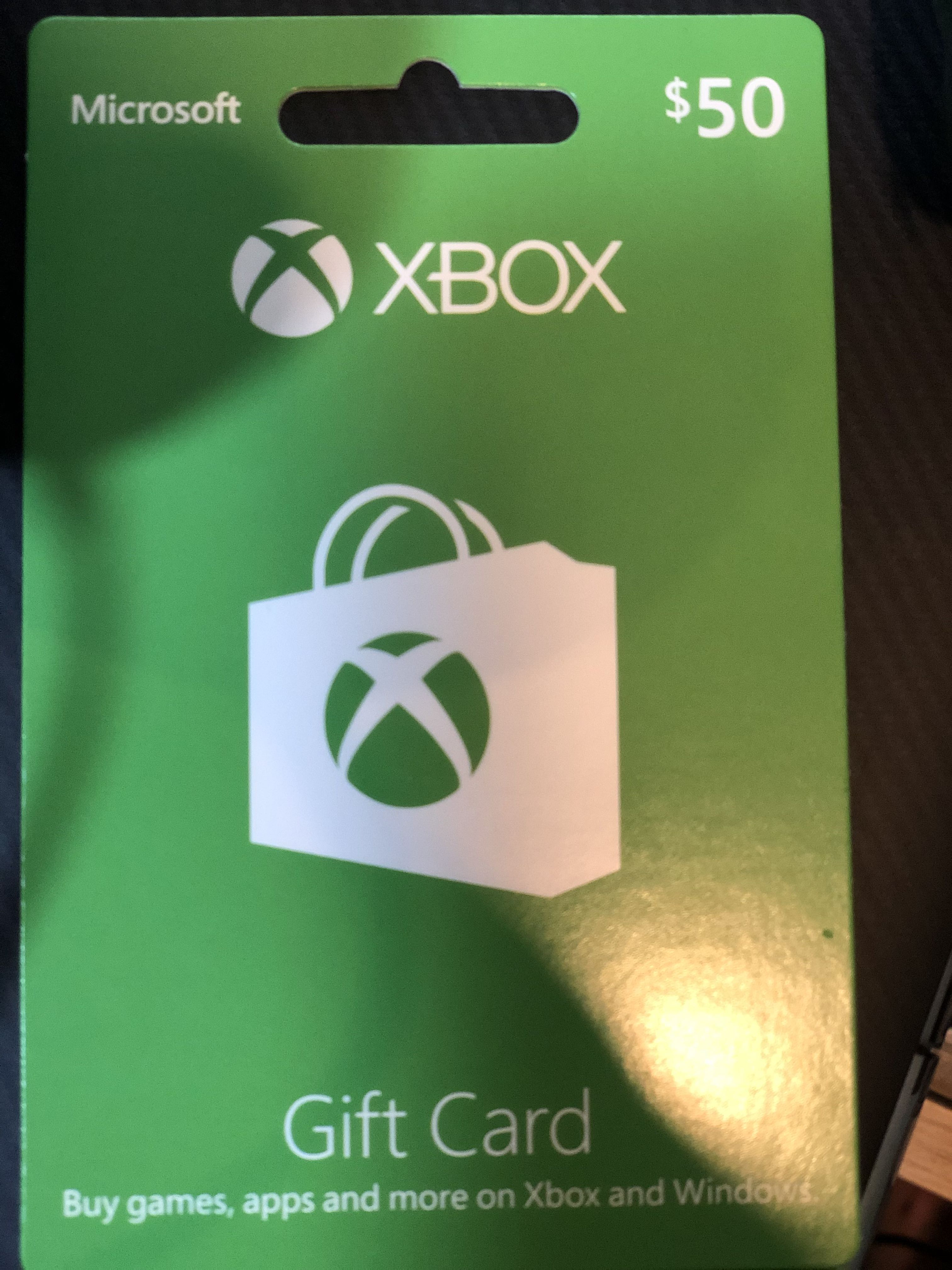 $50 Microsoft xbox gift card, Video Gaming, Gaming Accessories